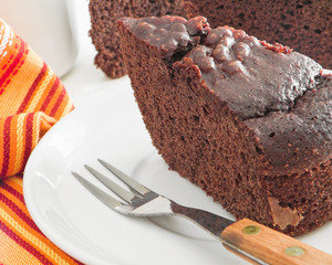 Chocolate Cake Slices at Breakfast.
