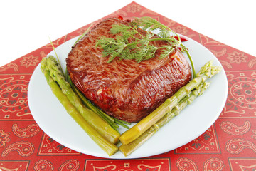 beef chunk on orient placement