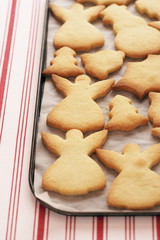 christmas cookies on tray close-up