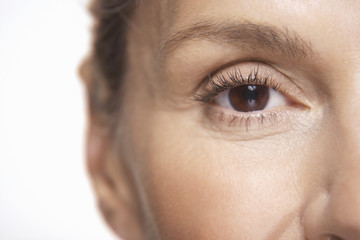 middle-aged woman's eye
