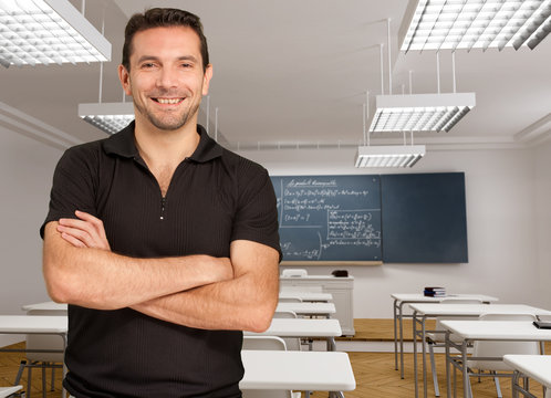 Smiling casual teacher