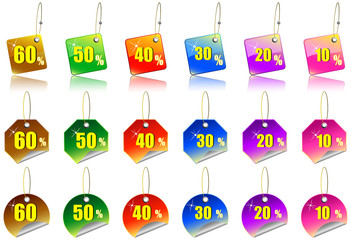 A Colourful Set of Sale Sticker Icons