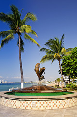 Friendship fountain in Puerto Vallarta, Mexico