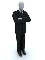 businessman waits, having combined hands