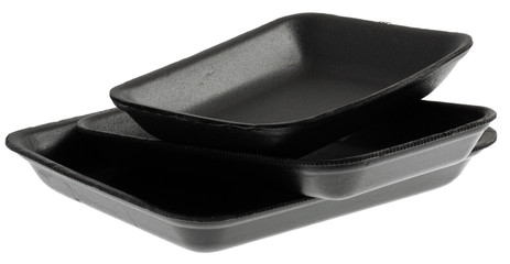 barquettes noires conditionnement, fond blanc