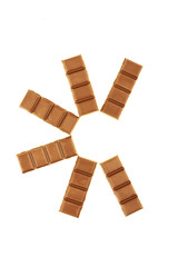 Blocks of Chocolate isolated on white background