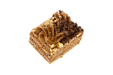 Slice of chocolate cream cake