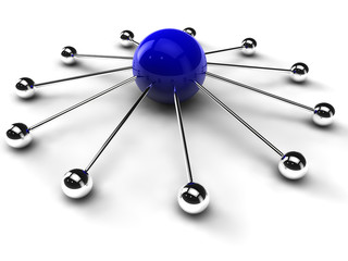 Kugel strahlend blau