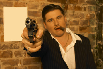 gangster retro style with colt
