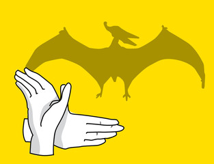 Pterodactyl hand shadow