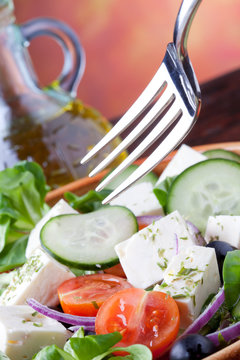 Delicious and fresh Greek style salad