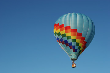 Hot air balloon in blue sky