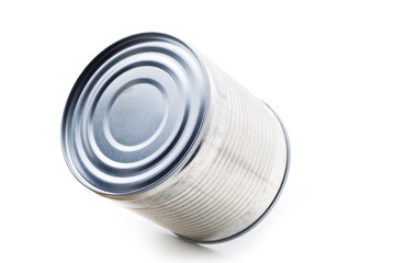 tin on a white background