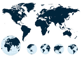 Fototapeta na wymiar Mapa wektora światowej.