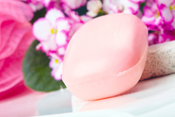 Obraz na płótnie Canvas Pink soap.