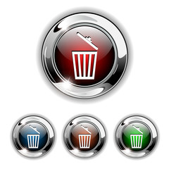 Delete icon, button, vector illustration.