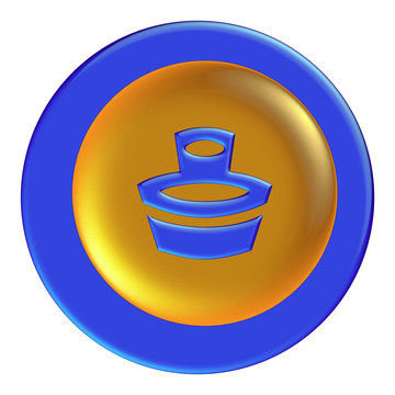 Blue glossy icon