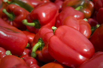 Fresh sweet red bell peppers