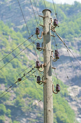 Wooden electric pole
