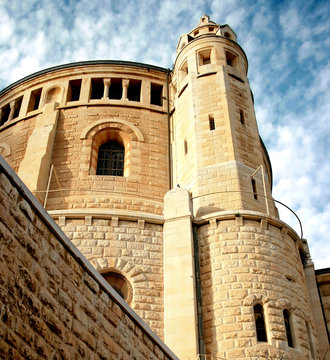 An old abbey in Jerusalem agains, Israel