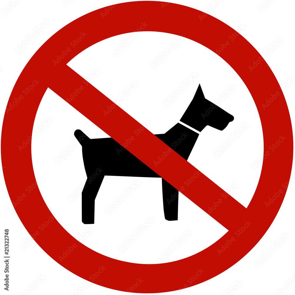 Wall mural No dogs allowed (illustration sign)