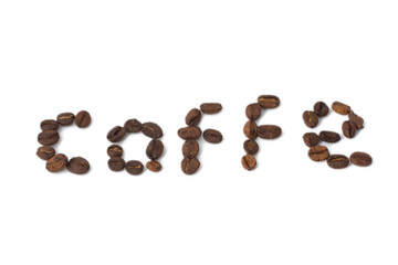 inscription of coffee from coffee beans
