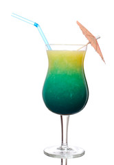 Blue Curacao and Orange Juice in a Cocktail Glass