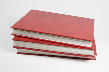 stack of red books