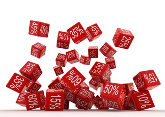 Falling Percent Red Cubes