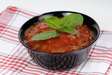 black bowl on kitchen towel