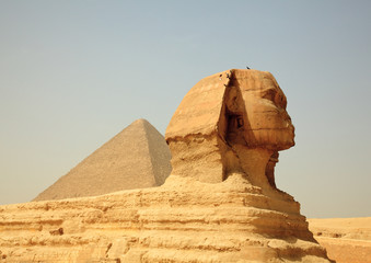 Sphinx and Giza Pyramids in Egypt
