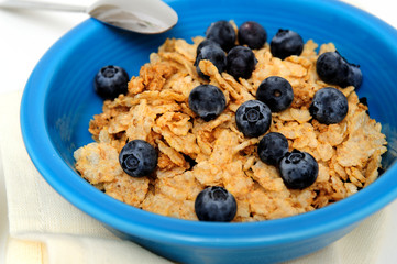 Blueberries And Cereal Closeup