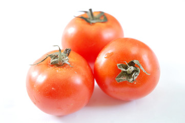 close up of tomato with white background