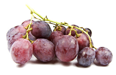 Red grapes isolated on white with shadow