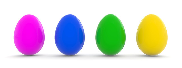 easter eggs in four colors