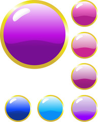 Shiny purple and blue web buttons