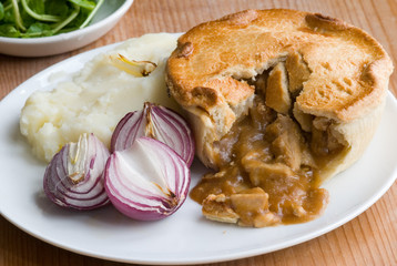British roast chicken and gravy pie