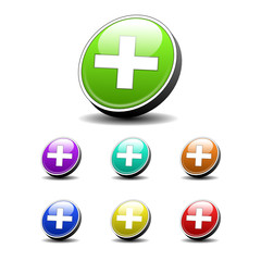 Obraz premium Vektorset Plus Button