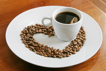 a cup of coffee, grain