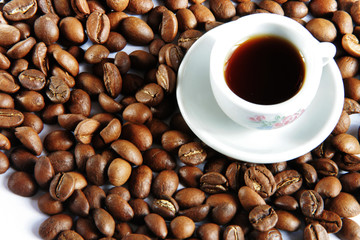 a cup of coffee and grain