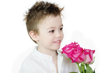 Boy and roses