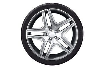 car wheel with aluminu rim