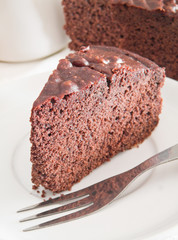 Chocolate Cake Slice at Breakfast.