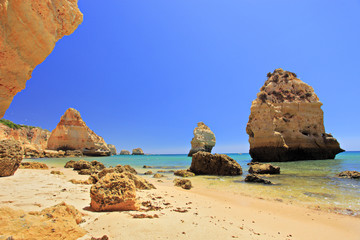 beach praia da marinha in Algarve, Portugal