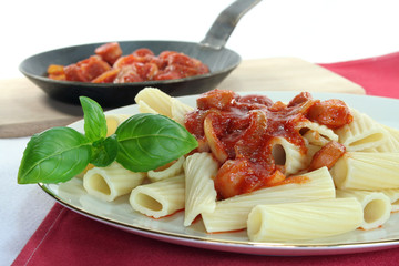Tortiglione mit Tomatensoße