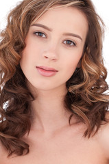 Obraz premium Close-up of beautiful girl with clear maekeup