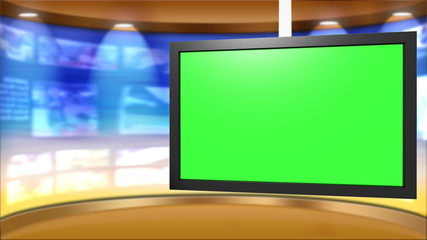 Virtual TV Studio News Set