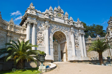 One of the gates of Dolma Bache Palace, Istanbul, Turkey