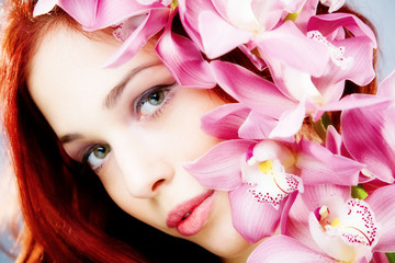 portrait with orchid