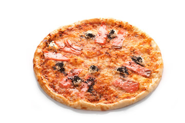 Pizza with grilled salmon